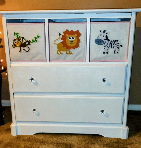 Child's Changing Table And Dresser with Cubbies & Drawers